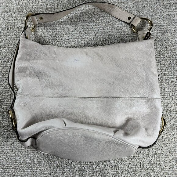Michael Kors Fulton Large Leather Shoulder Bag Off White - Picture 2 of 5